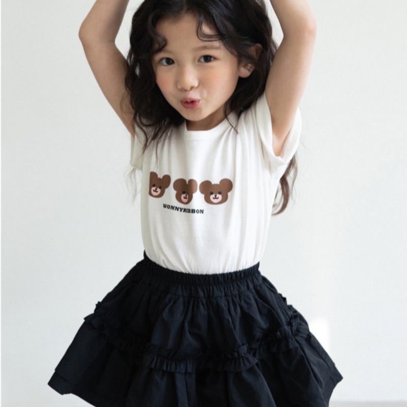 wonnyribbon スカート L Wonny Ribbon【即納】(残りS・M・L) Black denim skirt (bl