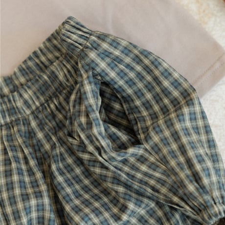 Wonny Ribbon【即納】(残りXL) Olive check set up《送料無料・セット割対象》