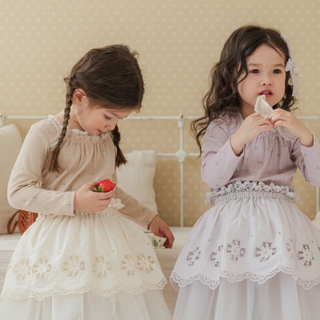 wonny ribbon mia スカート+ブラウスセット(Mサイズ) wonny ribbon mia スカート+ブラウスセット(Mサイズ) キッズ服