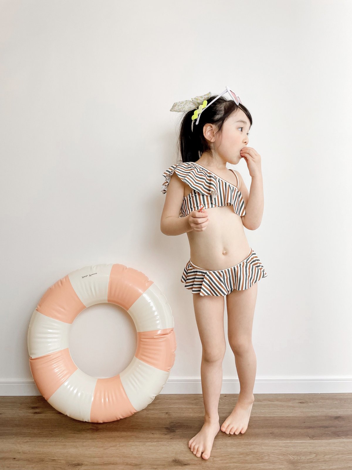 Rylee+cru【即納】Skirted bikini (nautical stripe)《送料無料・セット割対象・水着クーポン対象》