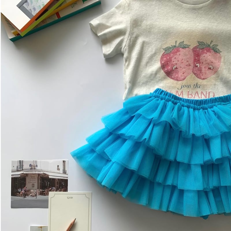 Wonny Ribbon【即納】Feather skirt (black/pink) 《送料無