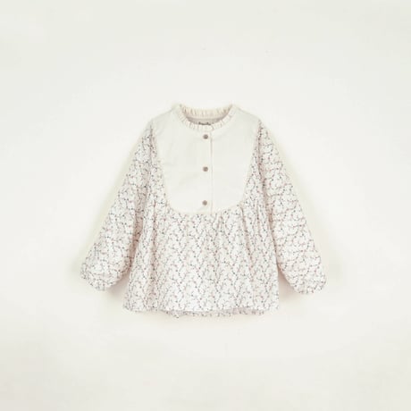 Popelin【即納】Pink floral blouse with yoke《送料無料・セット割対象》