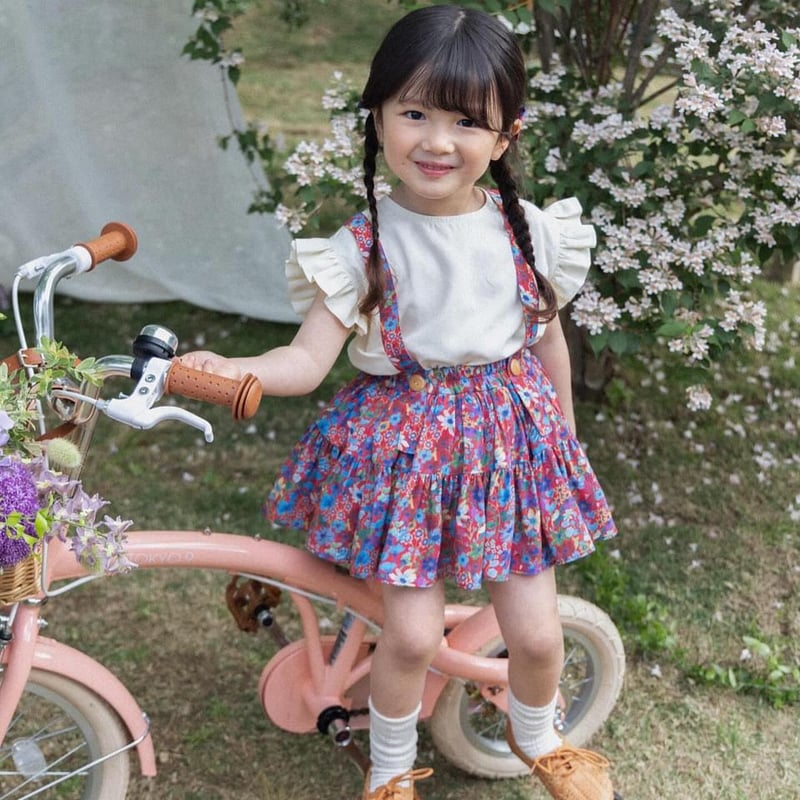 Wonny Ribbon【即納】(残りred S) Tropical skirt (red/y