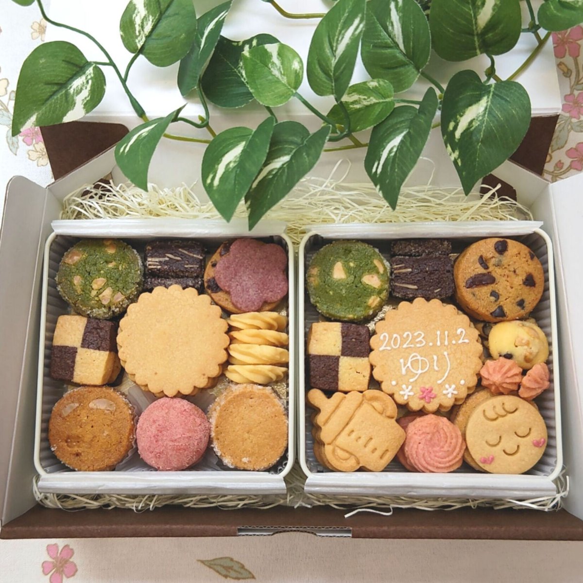 出産内祝いクッキー缶2缶セット | お菓子工房とりこ