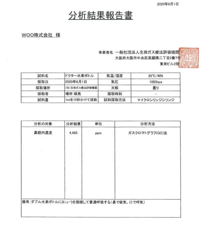 WOO高濃度水素ガス生成・高濃度水素水生成機器ドクター水素