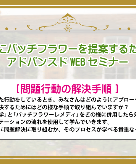 アドバンスドWEBセミナー【問題行動の解決手順】