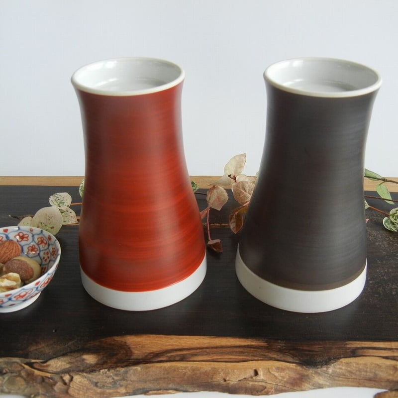 ビアグラス(赤彩・黒彩) | 陶つちやま