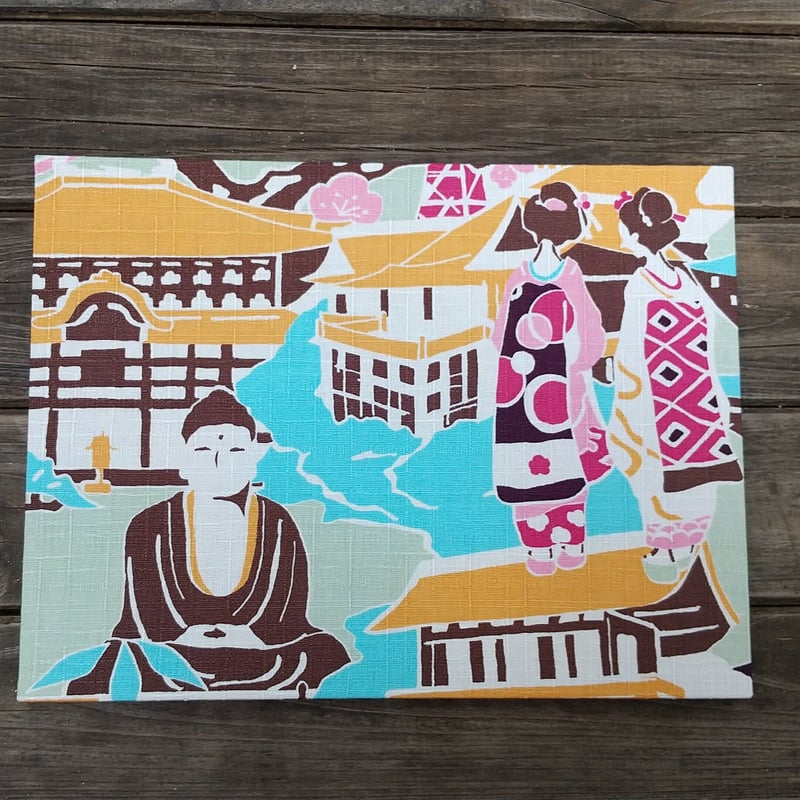 京都 大福寺限定見開き豆御朱印帳(京舞妓) 公式】御朱印帳（Lサイズ）舞妓さん（桃色）｜高級金襴生地装丁