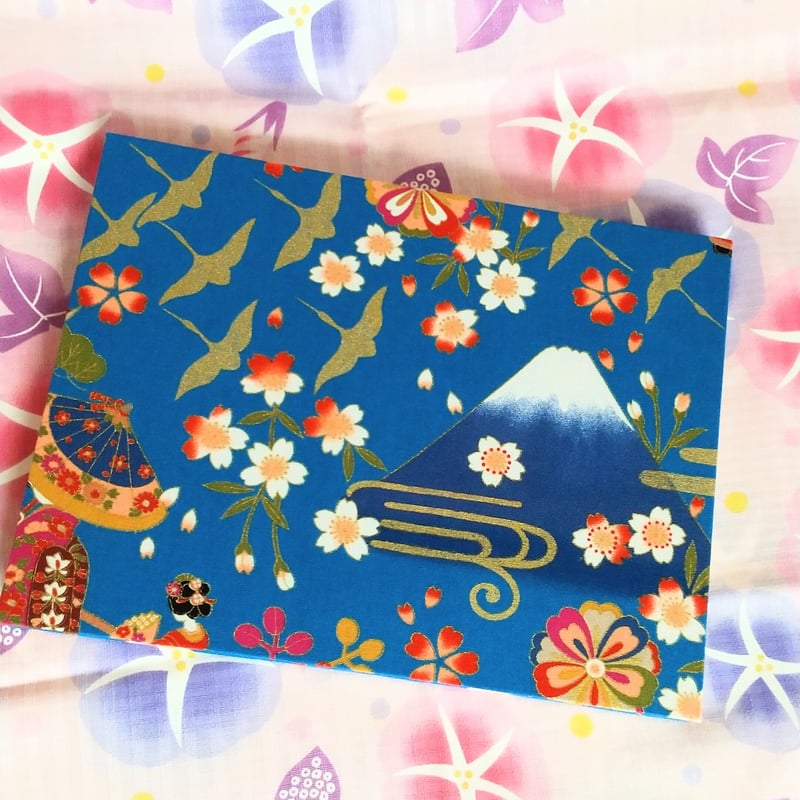 御朱印帳 富士山と桜刺繍 ネイビー 【公式通販】