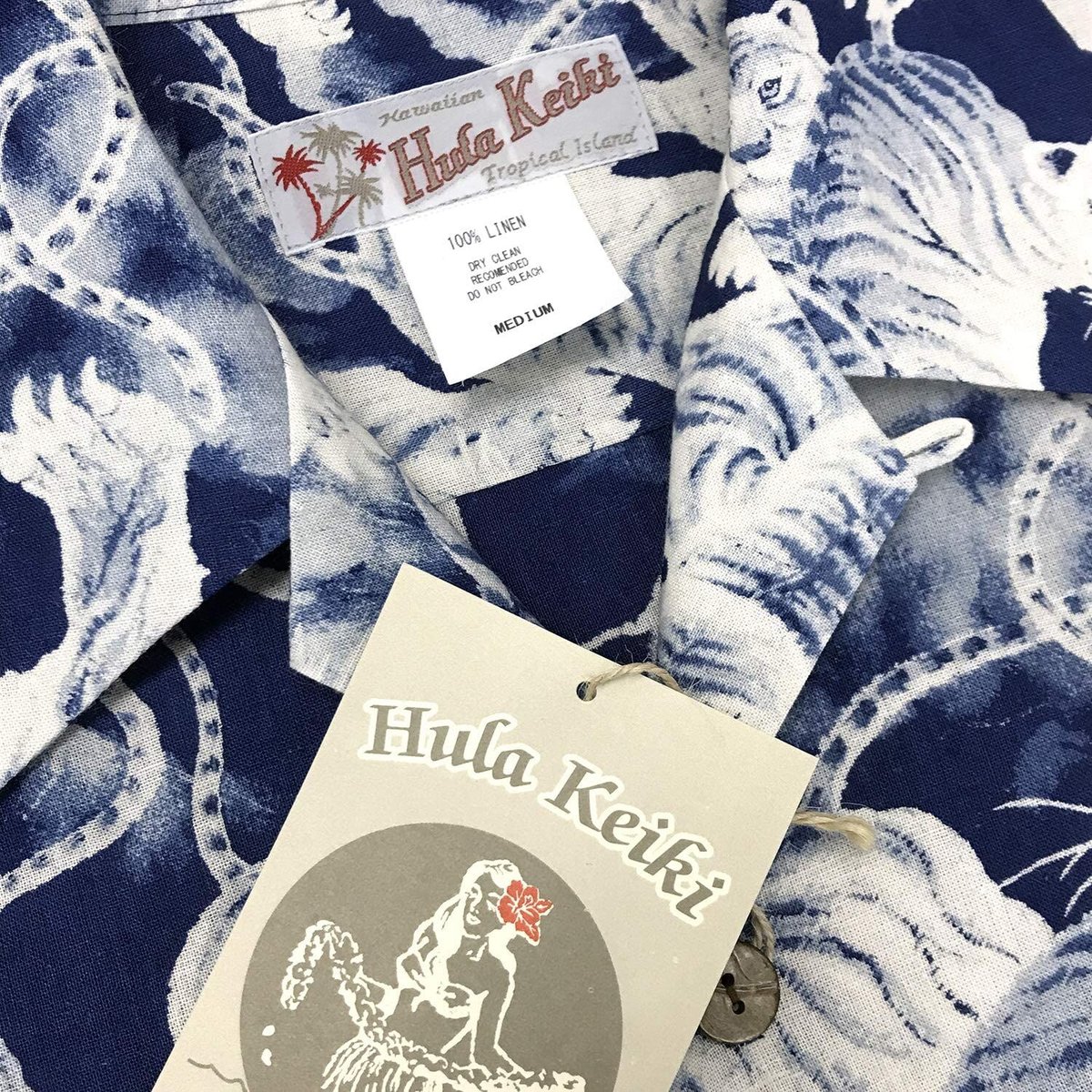 HULA KEIKI (フラケイキ) アロハシャツ【インディゴ 百虎 indigo