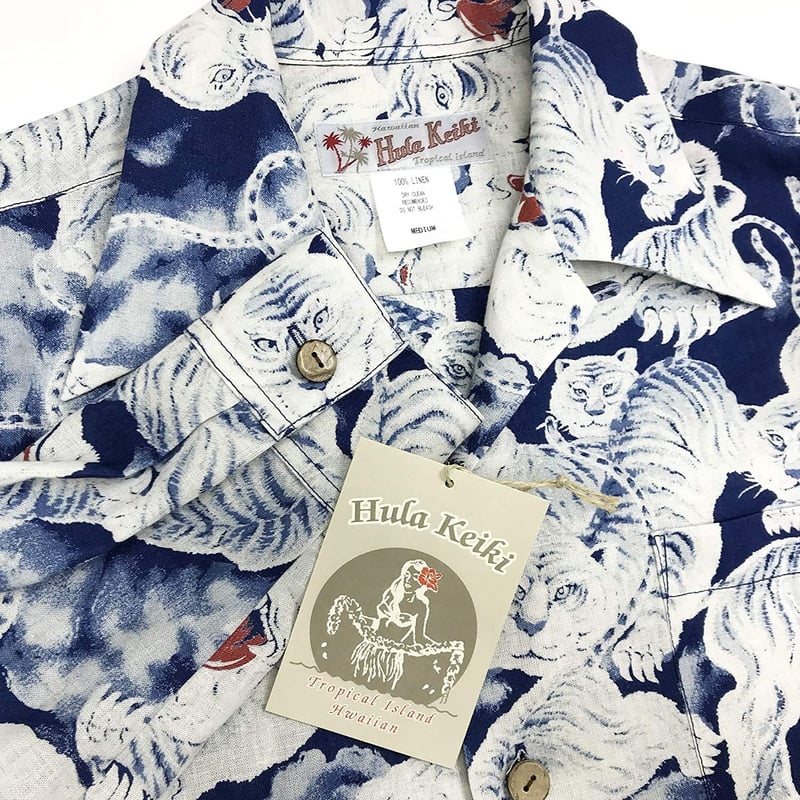 HULA KEIKI (フラケイキ) アロハシャツ 長袖【LONG SLEEVE indigo