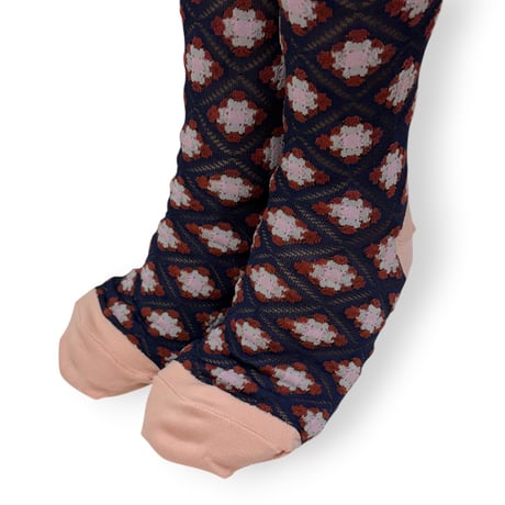 SHEER MOSAIC TILE PATTERN SOCKS/TRICOTÉ