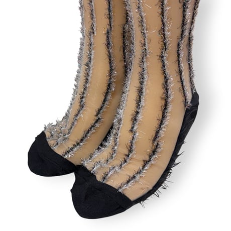STRIPE LINED SHEER SOCKS/TRICOTÉ