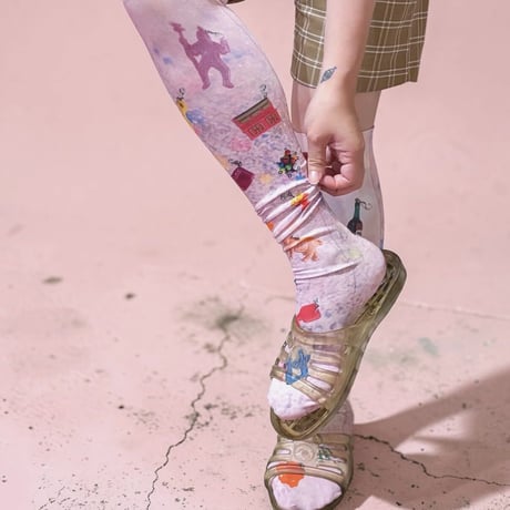 only yun yun×bobo collaboration over knee socks