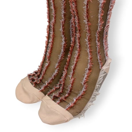 STRIPE LINED SHEER SOCKS/TRICOTÉ
