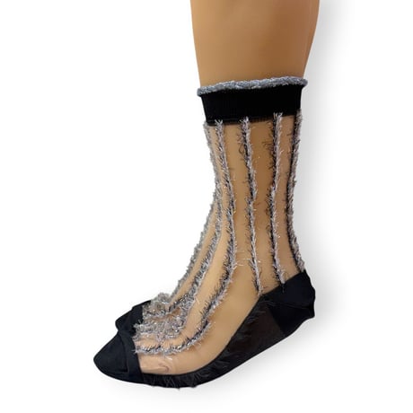 STRIPE LINED SHEER SOCKS/TRICOTÉ