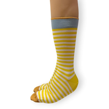 Sock Stripe Sulfur 25cm～27cm/Bonne Maison