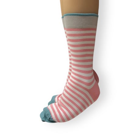 Peach Pink Striped Socks/Bonne Maison