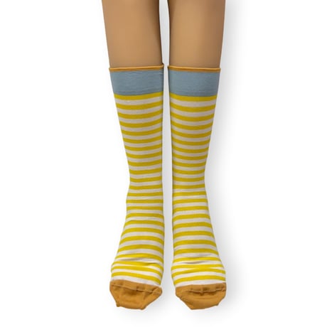 Sock Stripe Sulfur 25cm～27cm/Bonne Maison