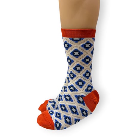 SHEER MOSAIC TILE PATTERN SOCKS/TRICOTÉ