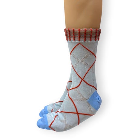 CROSS PLAID SOCKS/TRICOTÉ
