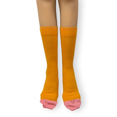 Solid Turmeric Socks 25cm～27cm/Bonne Maison