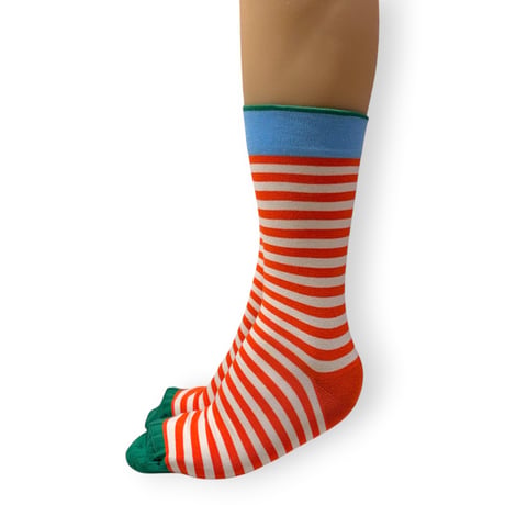 Vermilion Stripes Socks /Bonne Maison
