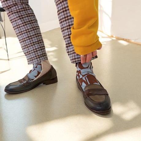 GEOMETRIC STRIPE TULLE SOCKS/ FAKUI