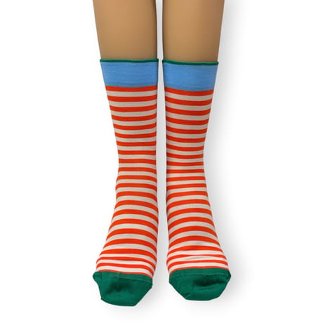 Vermilion Stripes Socks /Bonne Maison