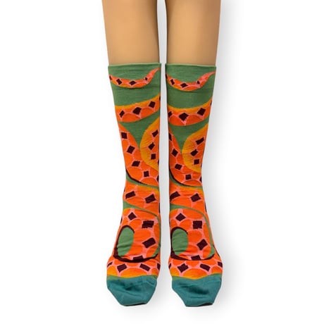 Avocado Snake Socks 25cm～27cm/Bonne Maison
