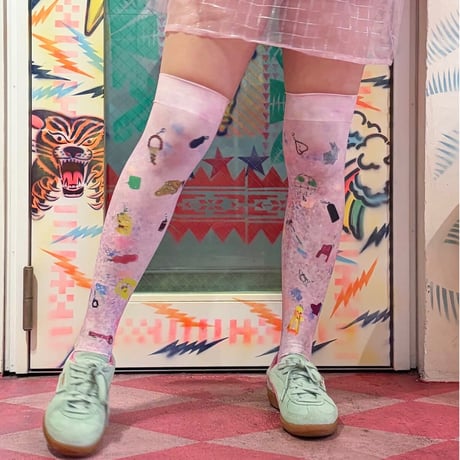 only yun yun×bobo collaboration over knee socks