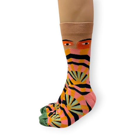 Praline Fan Socks  25cm～27cm/Bonne Maison