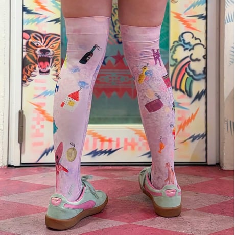 only yun yun×bobo collaboration over knee socks