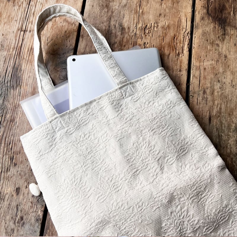 Jacquard Works》トートバッグ・縦型(フラワーバッグ Jacquard Works》トートバッグ・縦型(フラワーバッグ