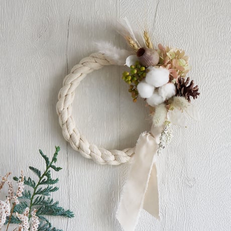 White New Year Wreath [ クリスマス・正月兼用リース ]