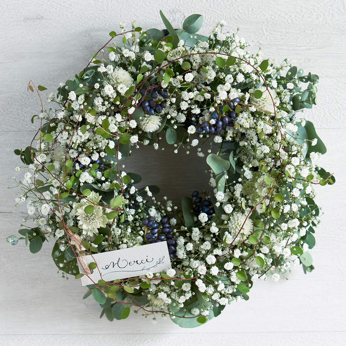 かすみ草のメルシーリース | kusakanmuri