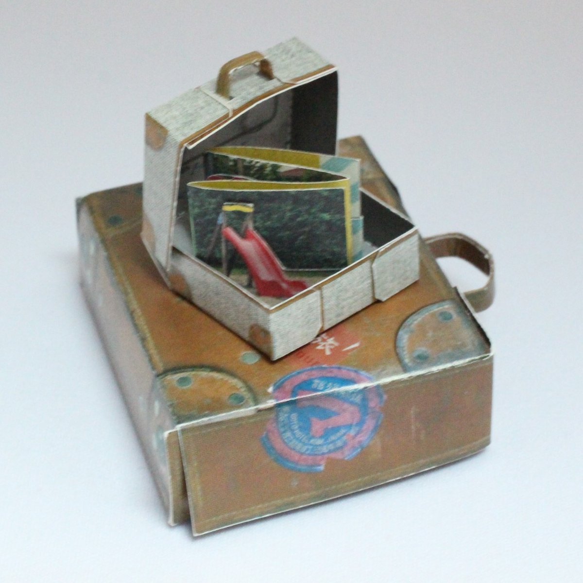 豆本 特装 2冊 建築の旅 『そのまま豆本』組立本 | Miyako Akai's miniature book