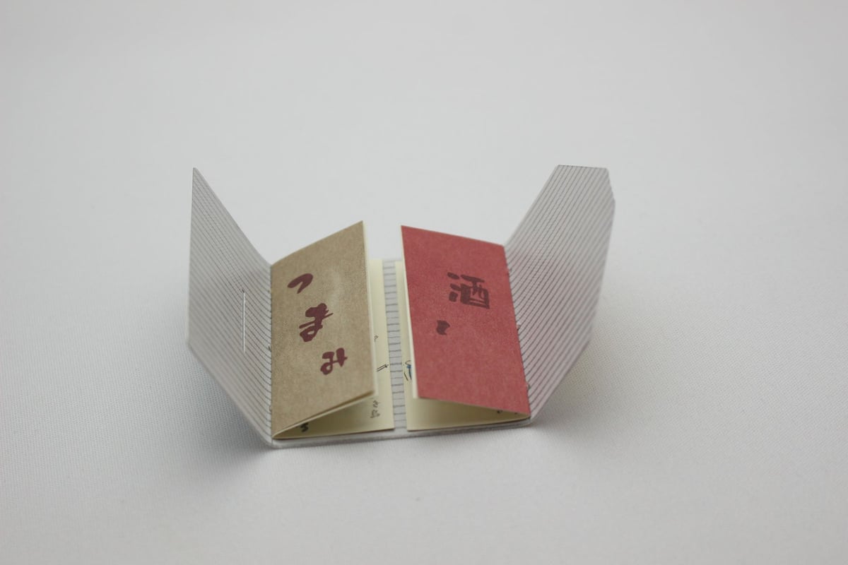 酒とつまみ『そのまま豆本』組立本 | Miyako Akai's miniature book
