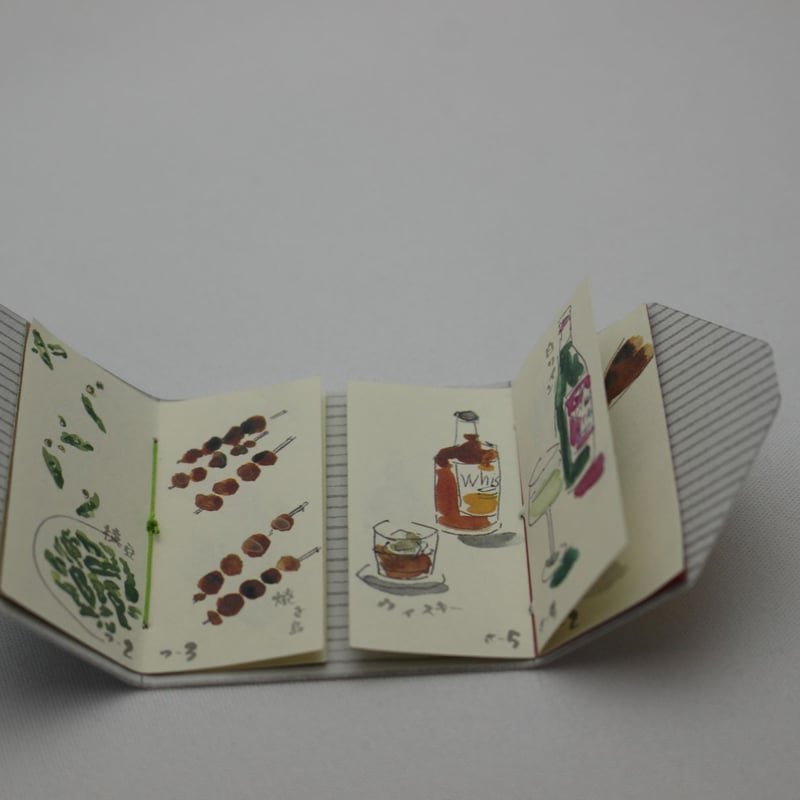 酒とつまみ『そのまま豆本』組立本 | Miyako Akai's miniature book