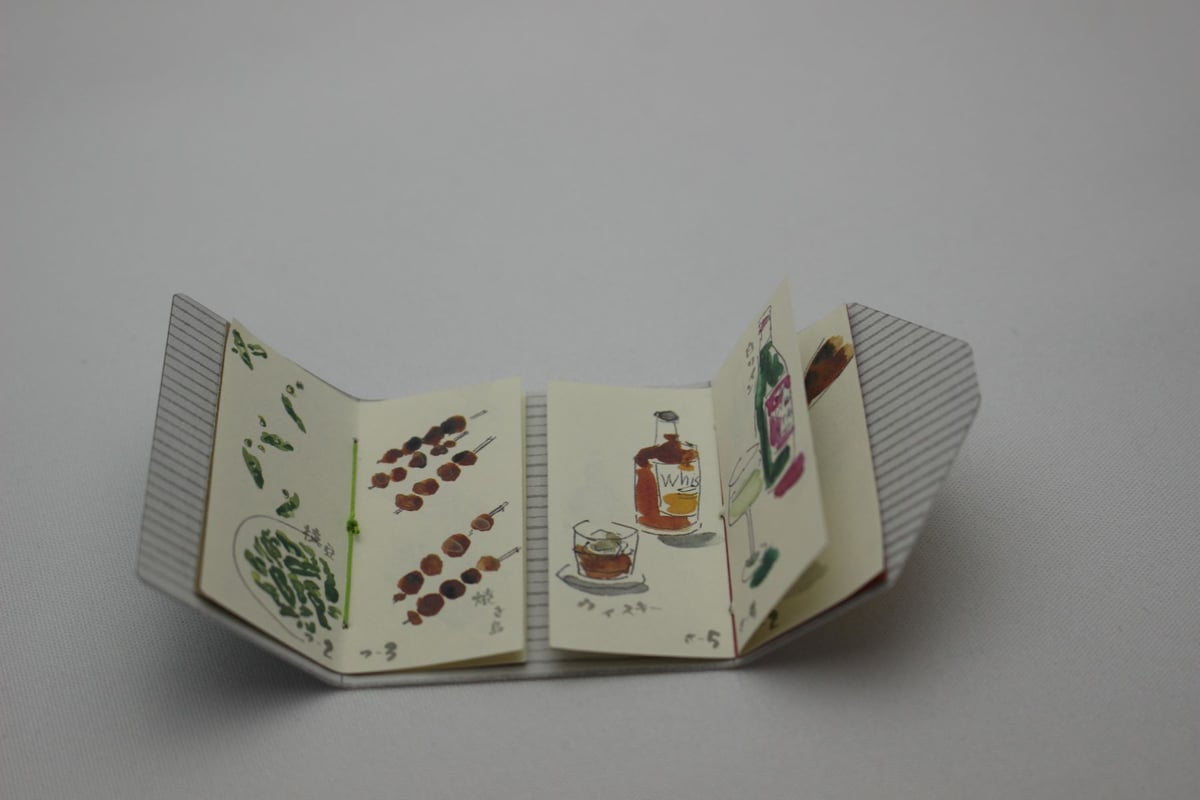 酒とつまみ『そのまま豆本』組立本 | Miyako Akai's miniature book