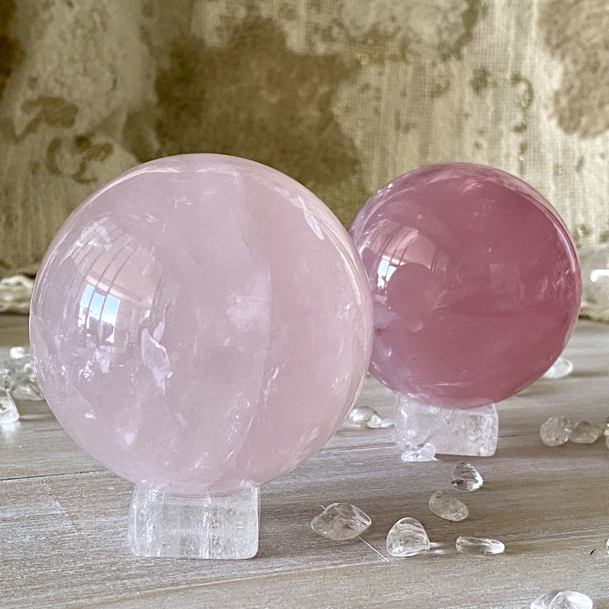 Star Rose quartz Sphere | Heart Connection Crystal