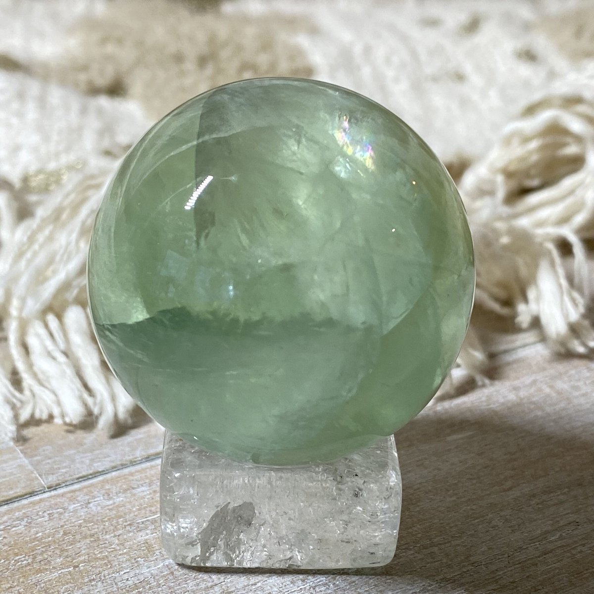 Green Fluorite Sphere | Heart Connection Crystal