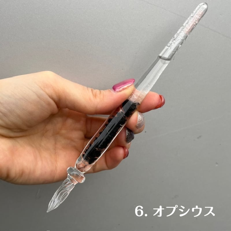 まつぼっくりガラスペン　ストームグラス＋ローズクォーツ まつぼっくり ガラスペン ストームグラス＋（プラス