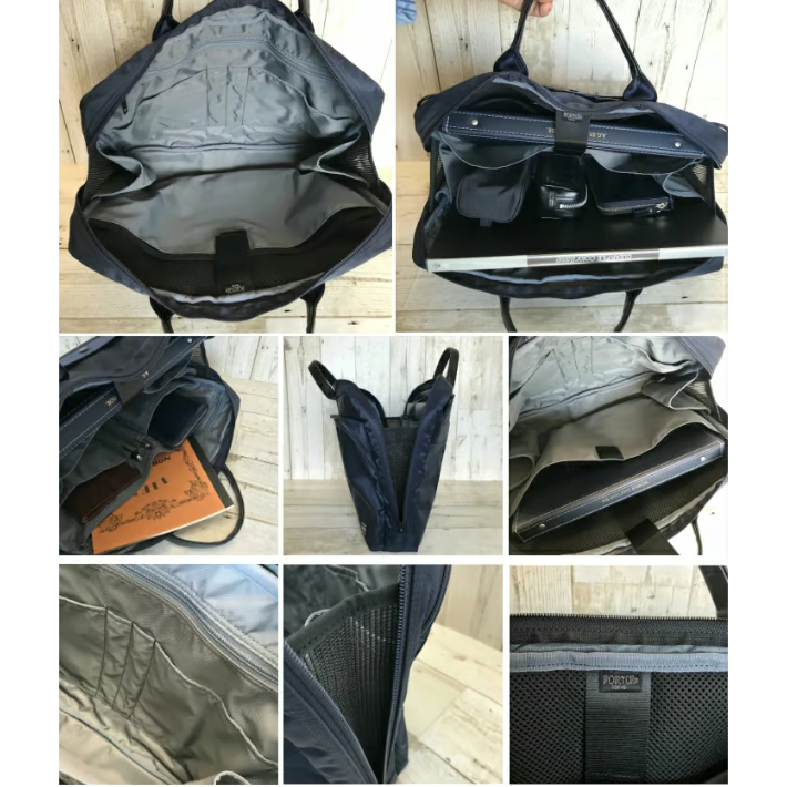 美品 PORTER TIME ハンドバッグ 2way 2層 ナイロン ブラック PORTER】TIME/タイム 2WAYブリーフケース〈吉田カバン正規取扱店