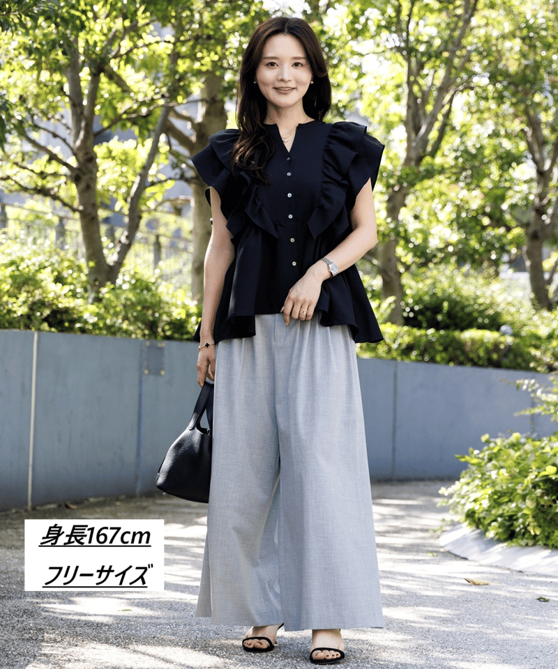 極美品✨定価1.7万❤️ 黒 洗える 綿 チェック フリル ペプラム ブラウス