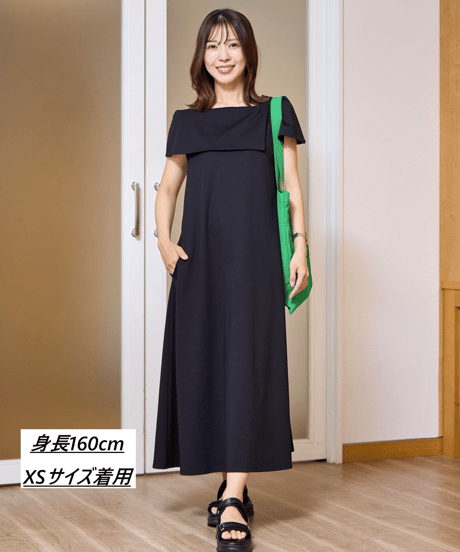 【洗える・ドライタッチ・透けない】ポンチケープＴシャツワンピース・6/19(金)20:00発売開始