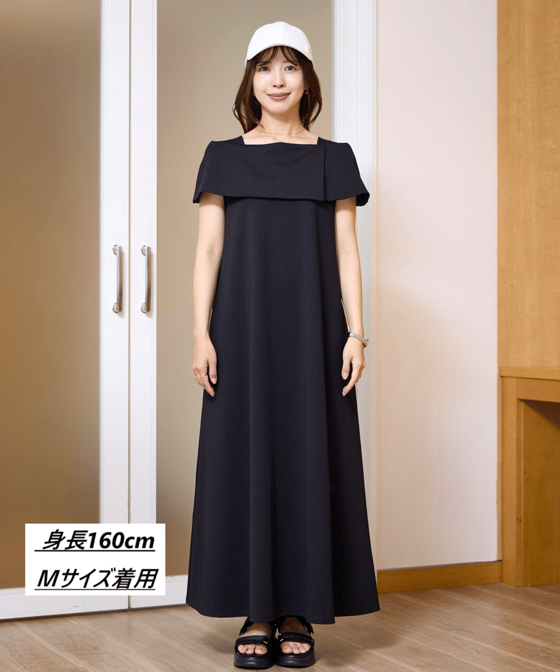 ちむ　sサイズ 洗える・ドライタッチ・透けない】ポンチケープTシャツワンピース