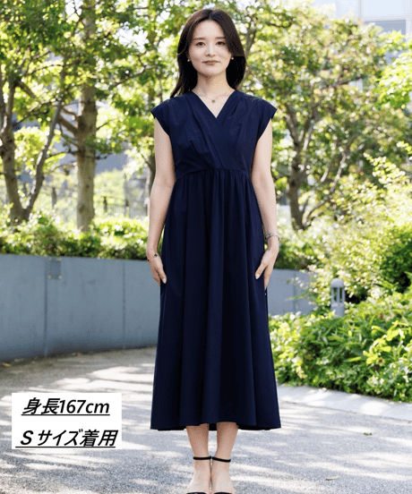 【洗える・シワになりにくい・吸水速乾】カシュクールワンピース