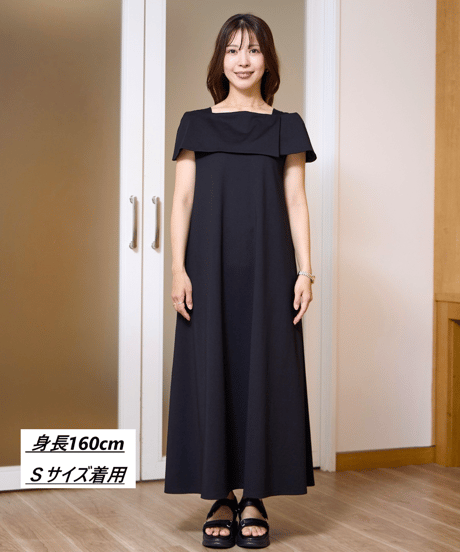 【洗える・ドライタッチ・透けない】ポンチケープＴシャツワンピース・6/19(金)20:00発売開始