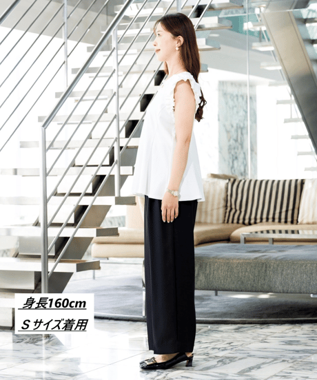 【洗える・ドライタッチ・透けない】ポンチ袖フリルＴシャツ